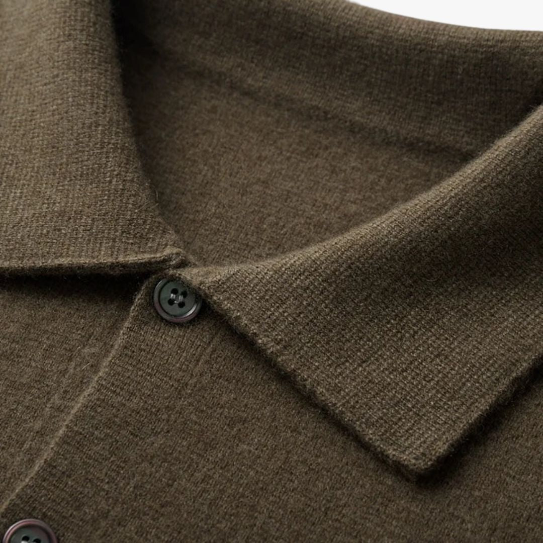 Miles & Luna | Fine Cashmere Cardigan Premium Polo Jacket for Men