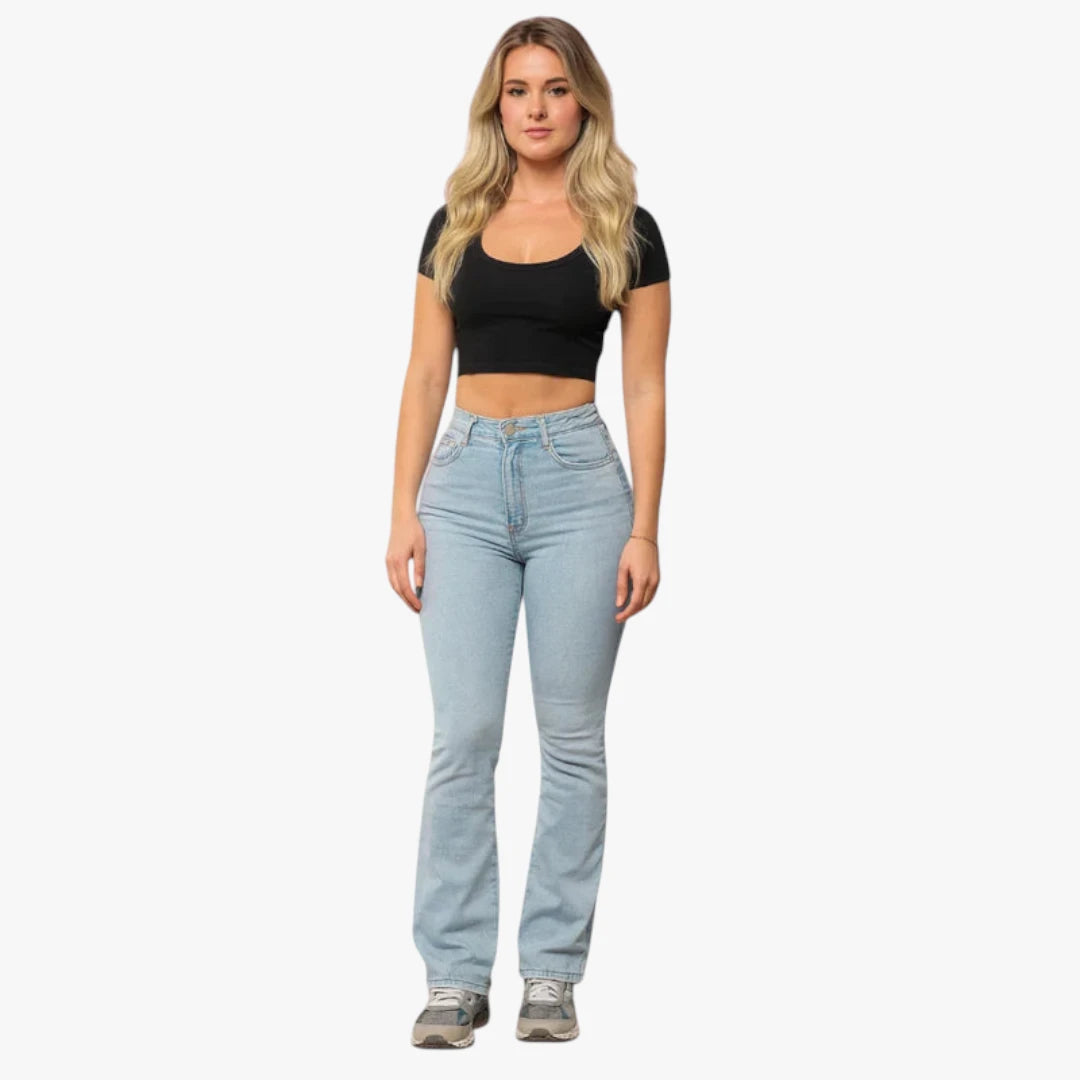 Miles & Luna Flared Jeans – High Waist and Stretch Fit, Fashionable and Comfortable Jeans