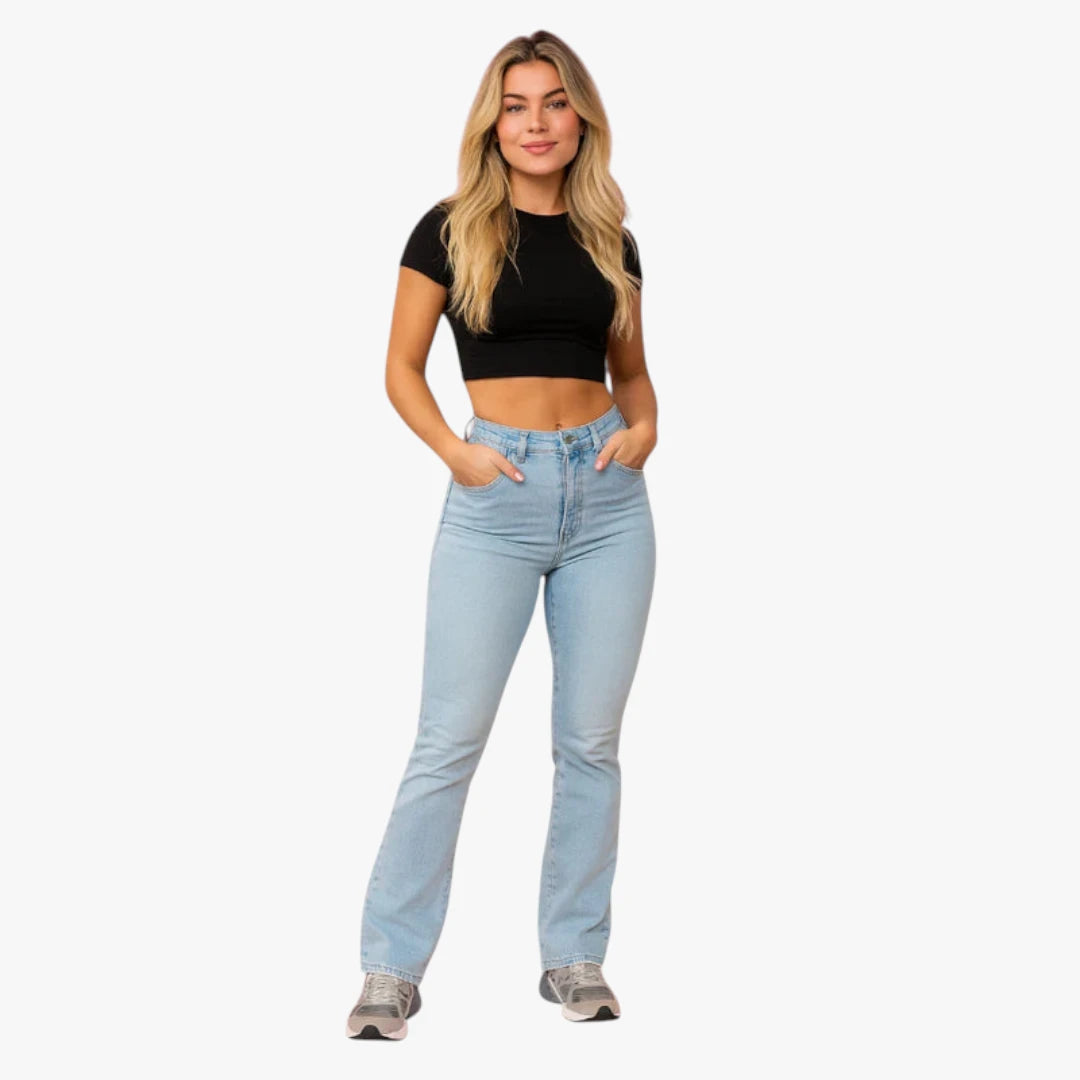 Miles & Luna Flared Jeans – High Waist and Stretch Fit, Fashionable and Comfortable Jeans