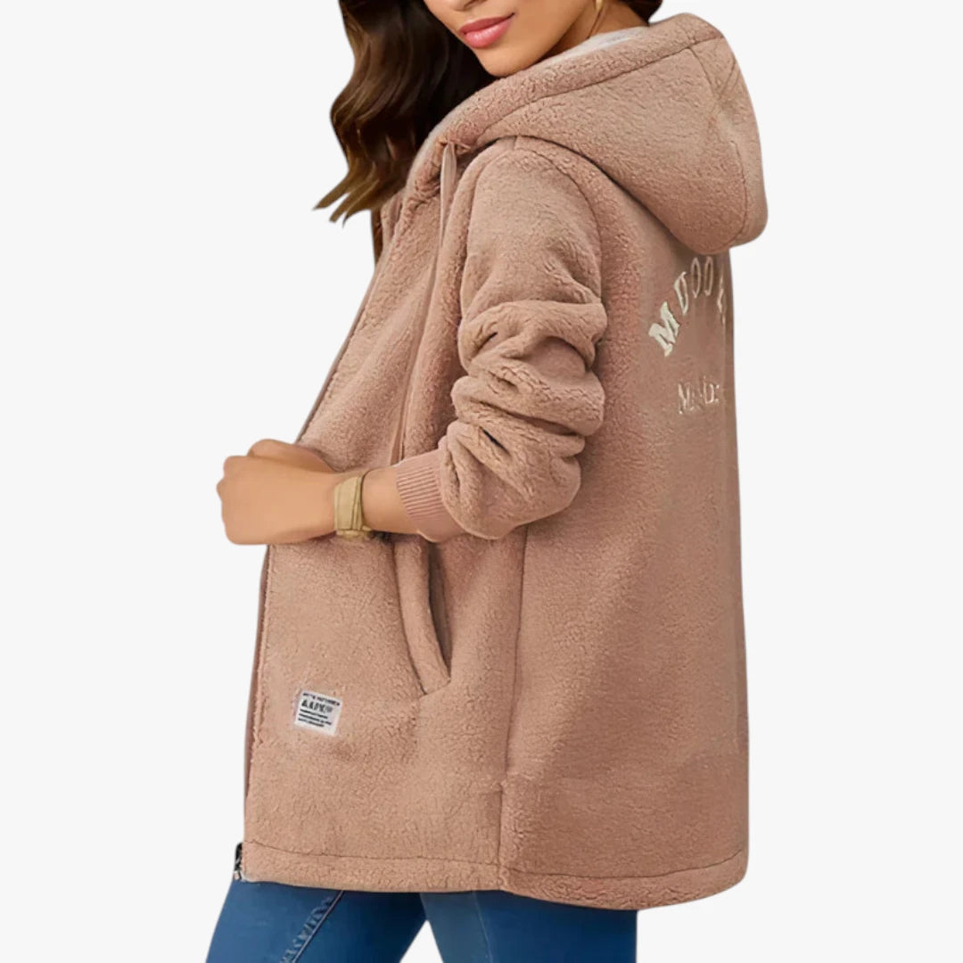 Miles & Luna Fleece Jacket Soft and Warm Hooded Jacket for Outdoors and Indoors