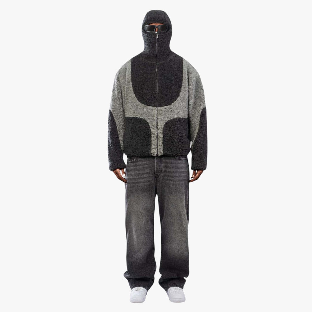 Miles & Luna Fleece Zip-Up Hoodie Sherpa Jacket for Men