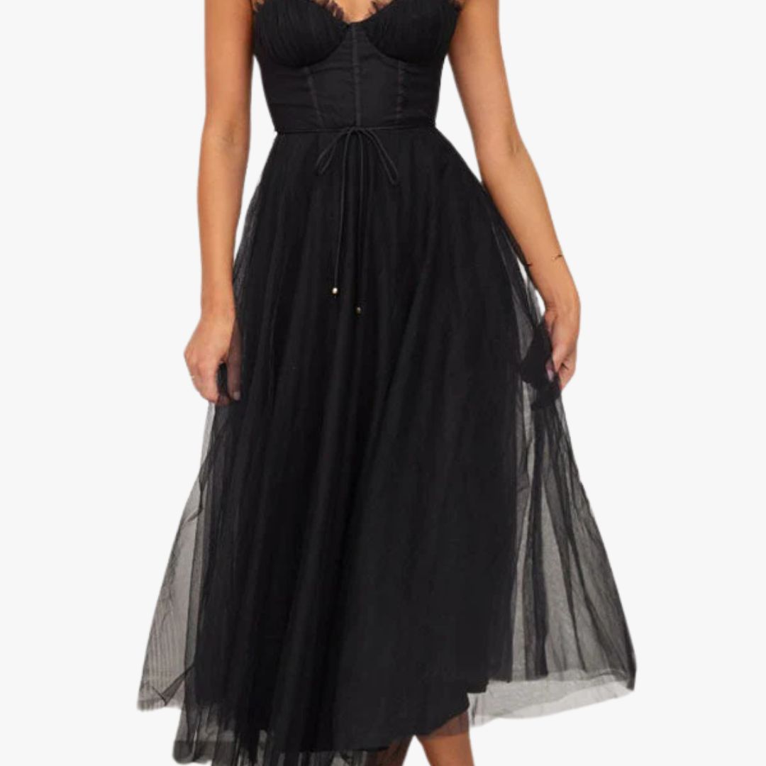 Miles & Luna Flowy Design V-Neck Sleeveless Lightweight Fabric Dress for Women
