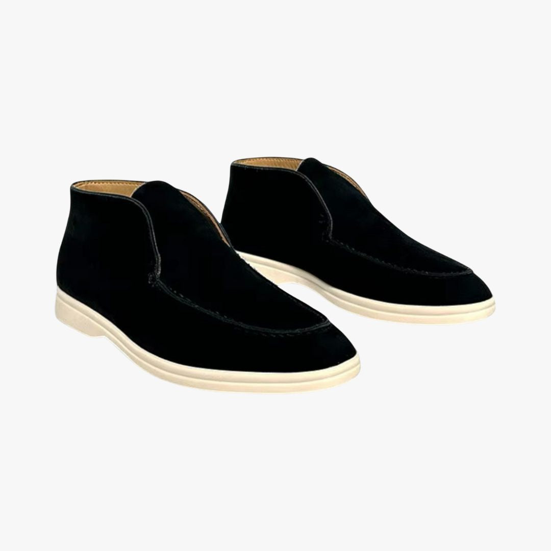 Miles & Luna | High-Top Suede Loafers Formal Business Slip-On Shoes for Men