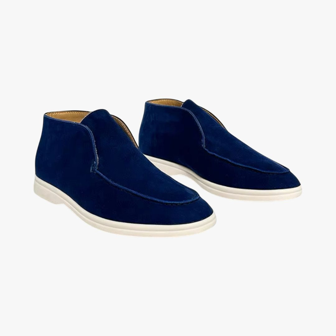 Miles & Luna | High-Top Suede Loafers Formal Business Slip-On Shoes for Men