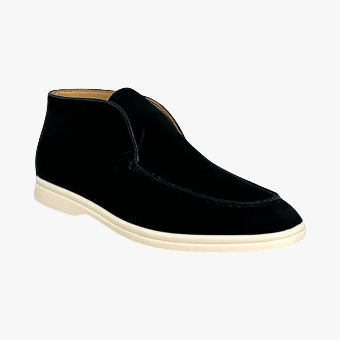 Miles & Luna | High-Top Suede Loafers Formal Business Slip-On Shoes for Men