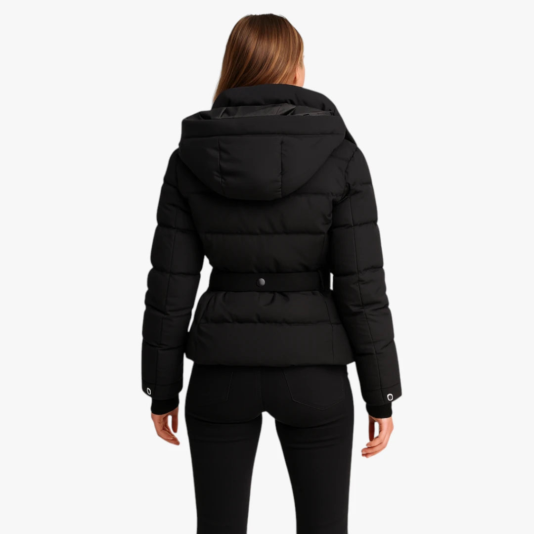Miles & Luna Jacket - Padded Puffer Jacket with Belt for Rain Protection