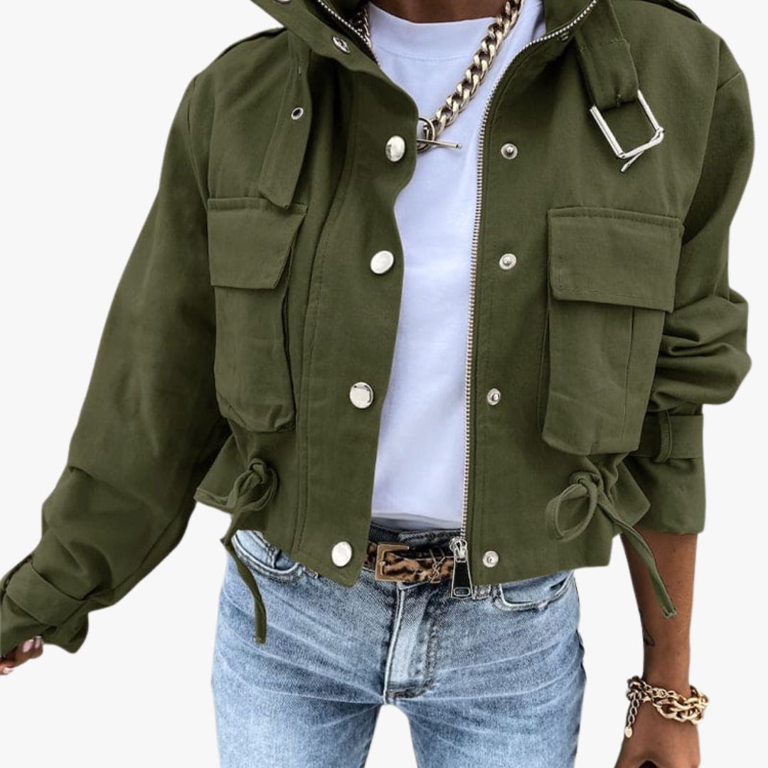 Miles & Luna Jacket With Flap Pockets and Drawstring Hem for Women
