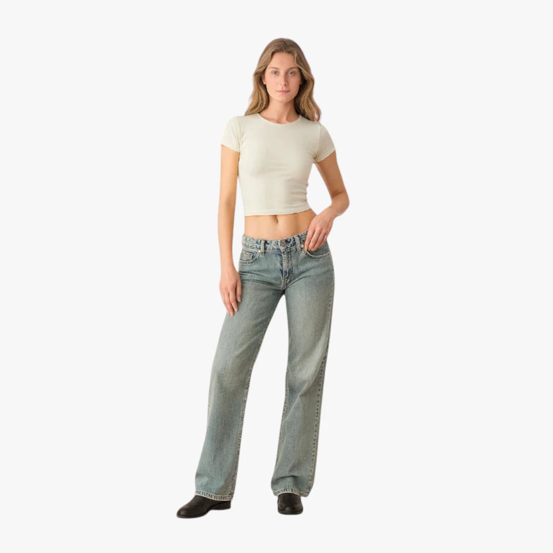 Miles & Luna Jeans – Low Waist with Stretch Denim, Slim Fit