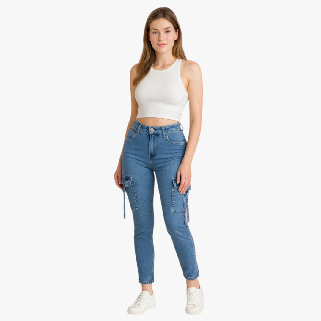 Miles & Luna Jeans – Skinny Fit with High Waist, Stretch Denim and Zip Closure