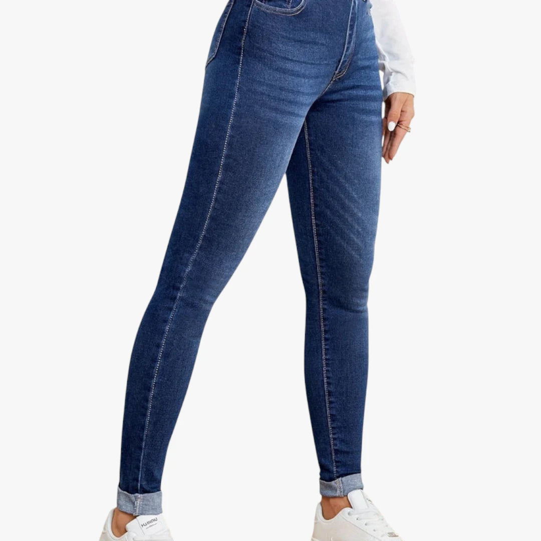 Miles & Luna Jeans – Slim Fit with High Waist, Stretch Denim and Zip Closure