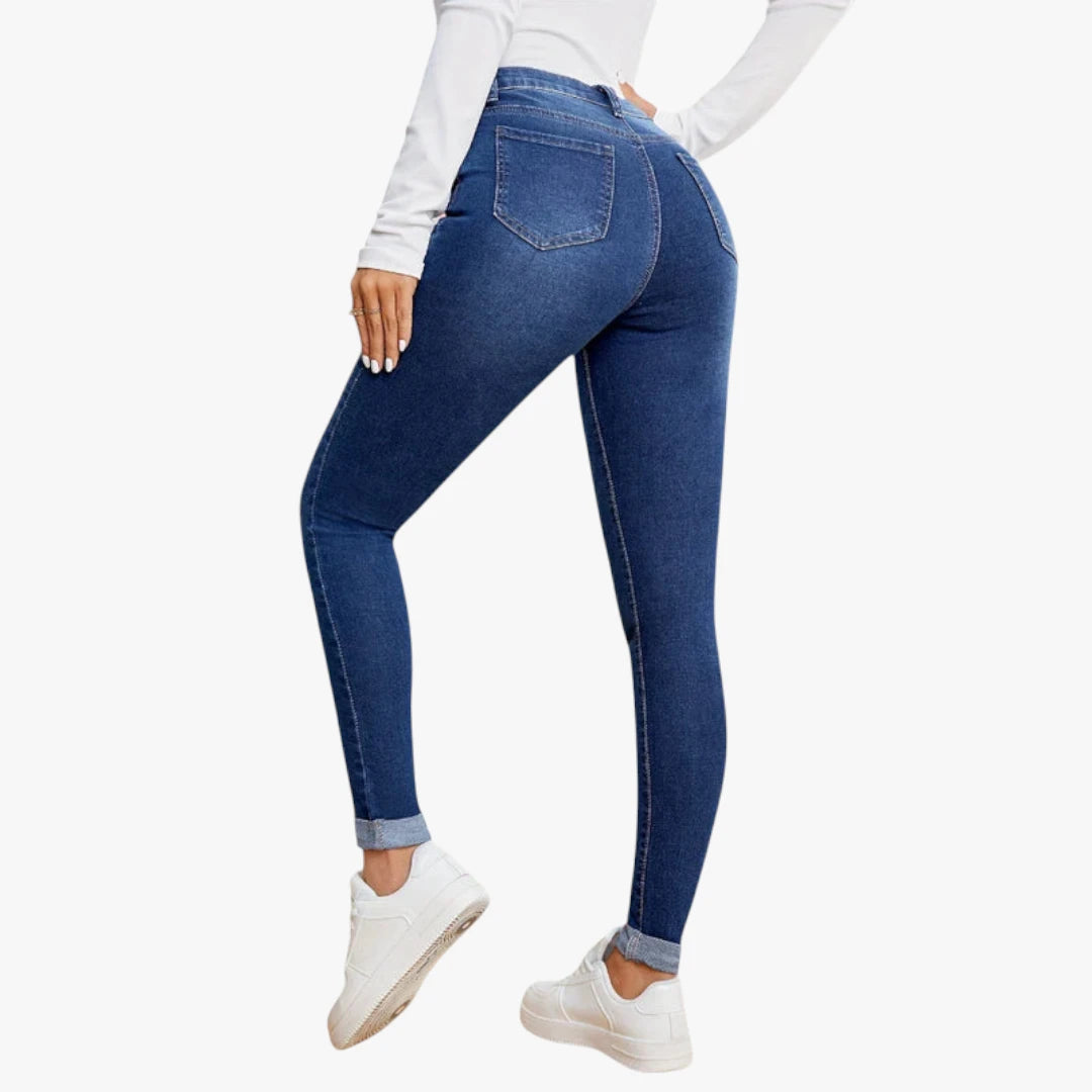 Miles & Luna Jeans – Slim Fit with High Waist, Stretch Denim and Zip Closure