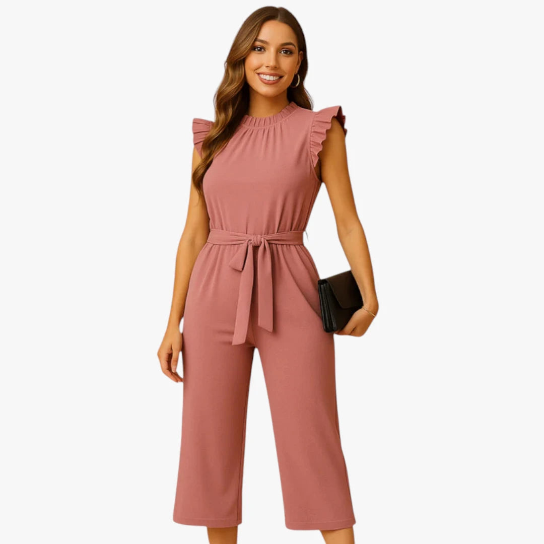 Miles & Luna Jumpsuit – Belted waist with cap sleeves for a stylish look