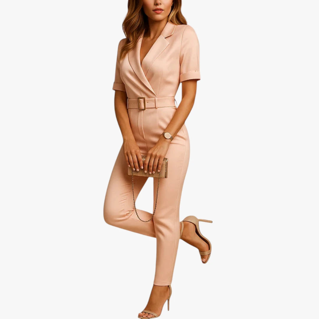 Miles & Luna Jumpsuit – Lapel Collar & High Waist