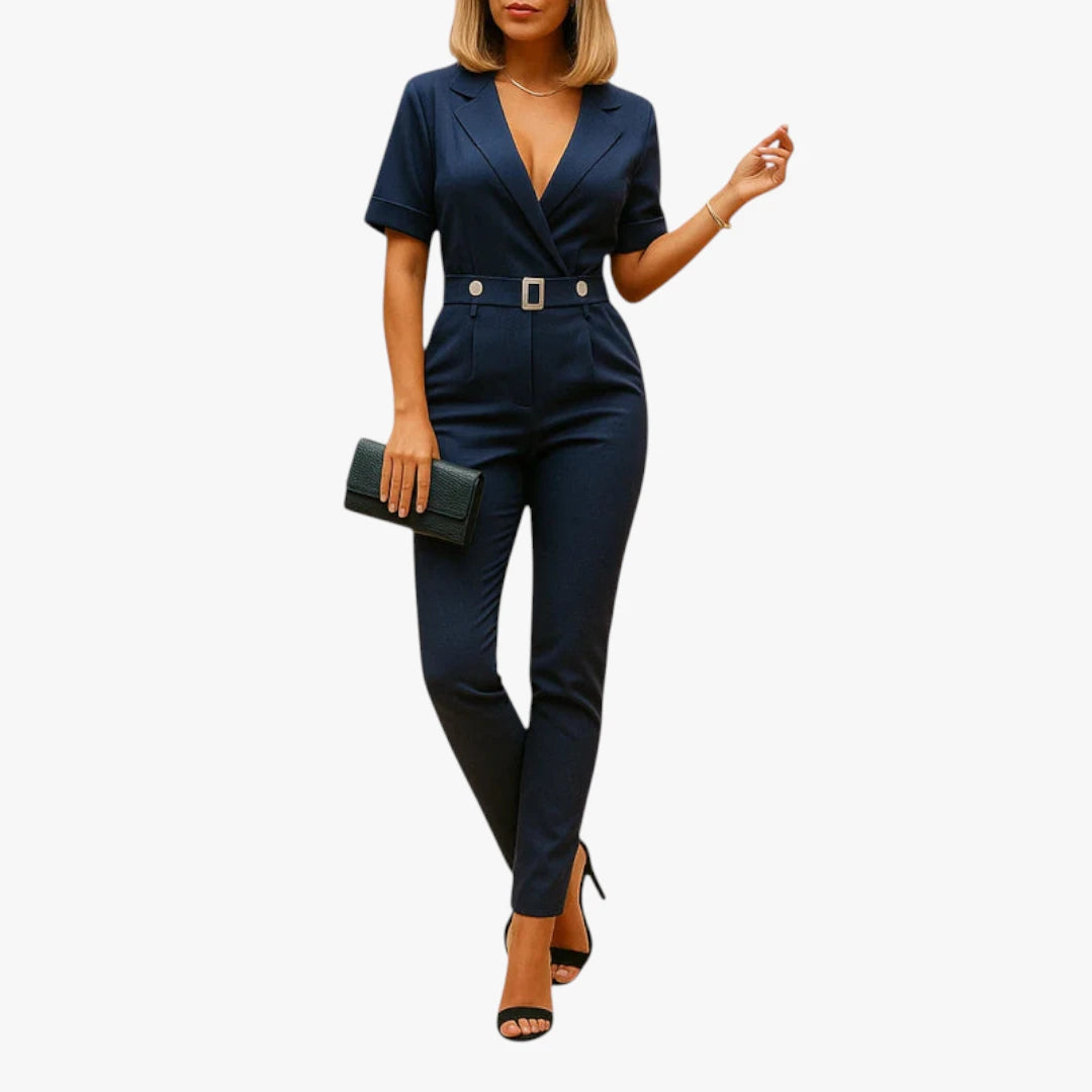 Miles & Luna Jumpsuit – Lapel Collar & High Waist