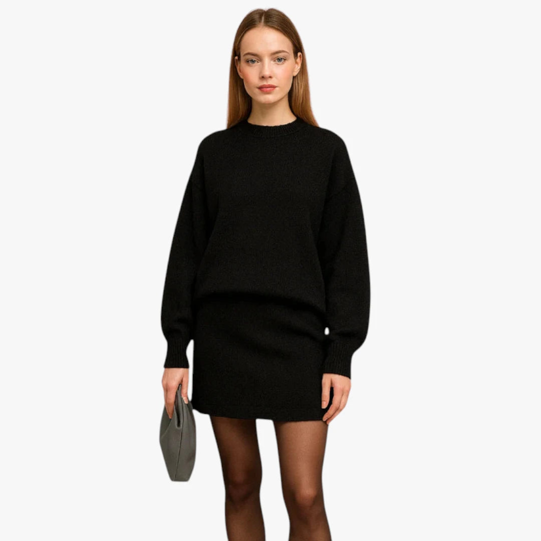 Miles & Luna Knit Set - Elegant Knitted Skirt and Top, Trendy Two Piece Set