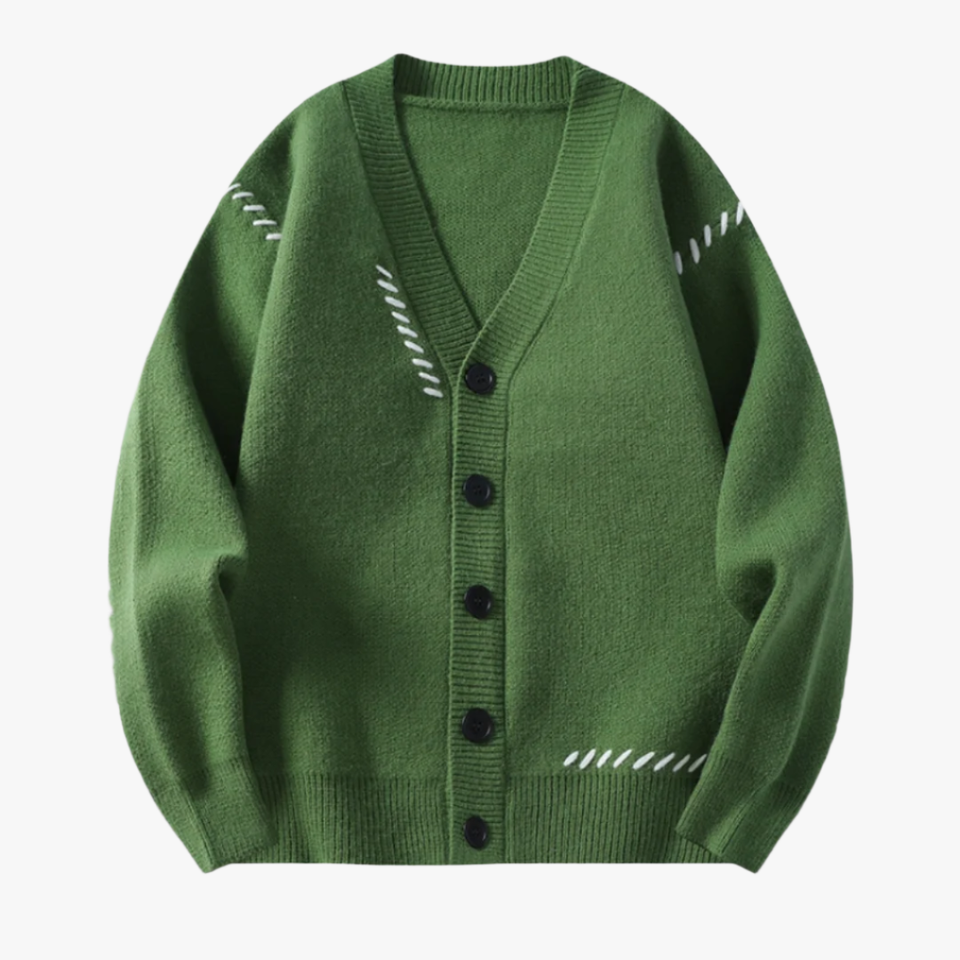 Miles & Luna Knitted Cardigan Sweater Button-Up Soft Wool Blend for Men