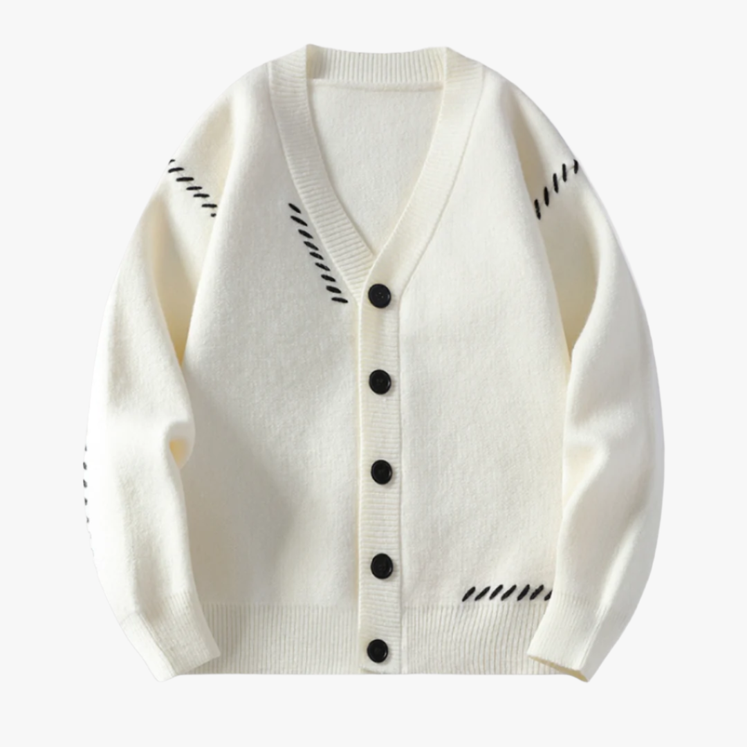 Miles & Luna Knitted Cardigan Sweater Button-Up Soft Wool Blend for Men