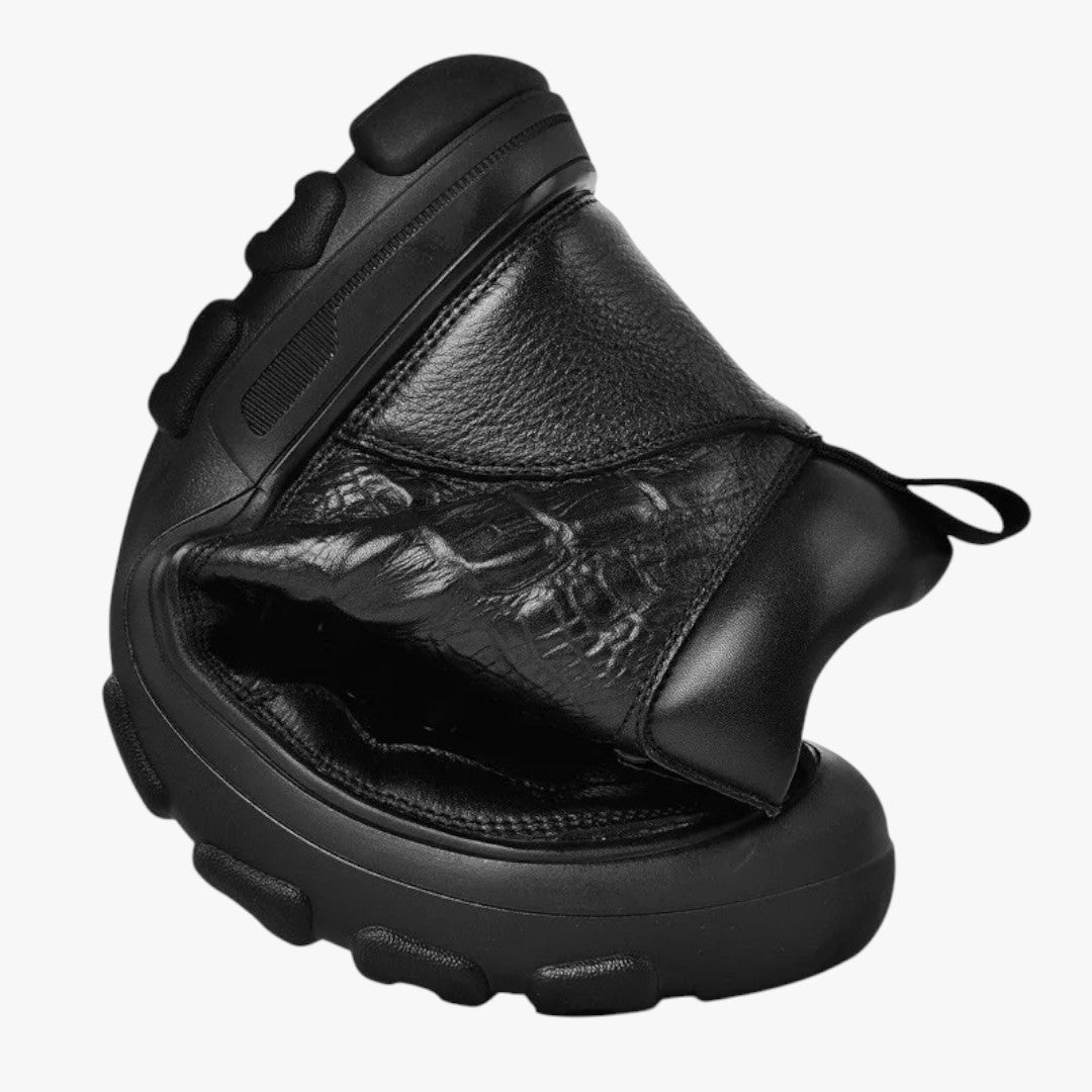 Miles & Luna Lace Up Textured Leather Boots for Men