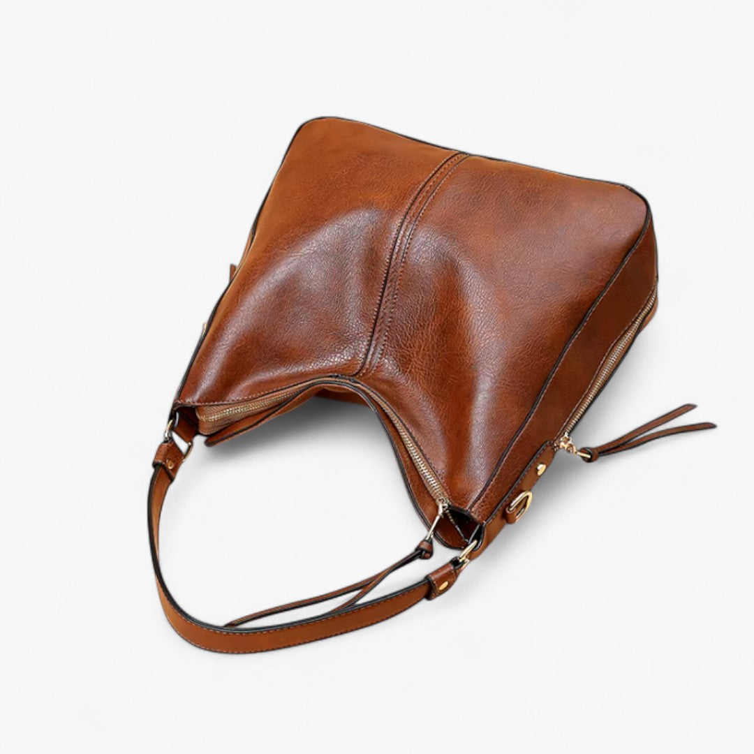 Miles & Luna Leather Shoulder Bag Spacious Handbag Vintage Style for Women