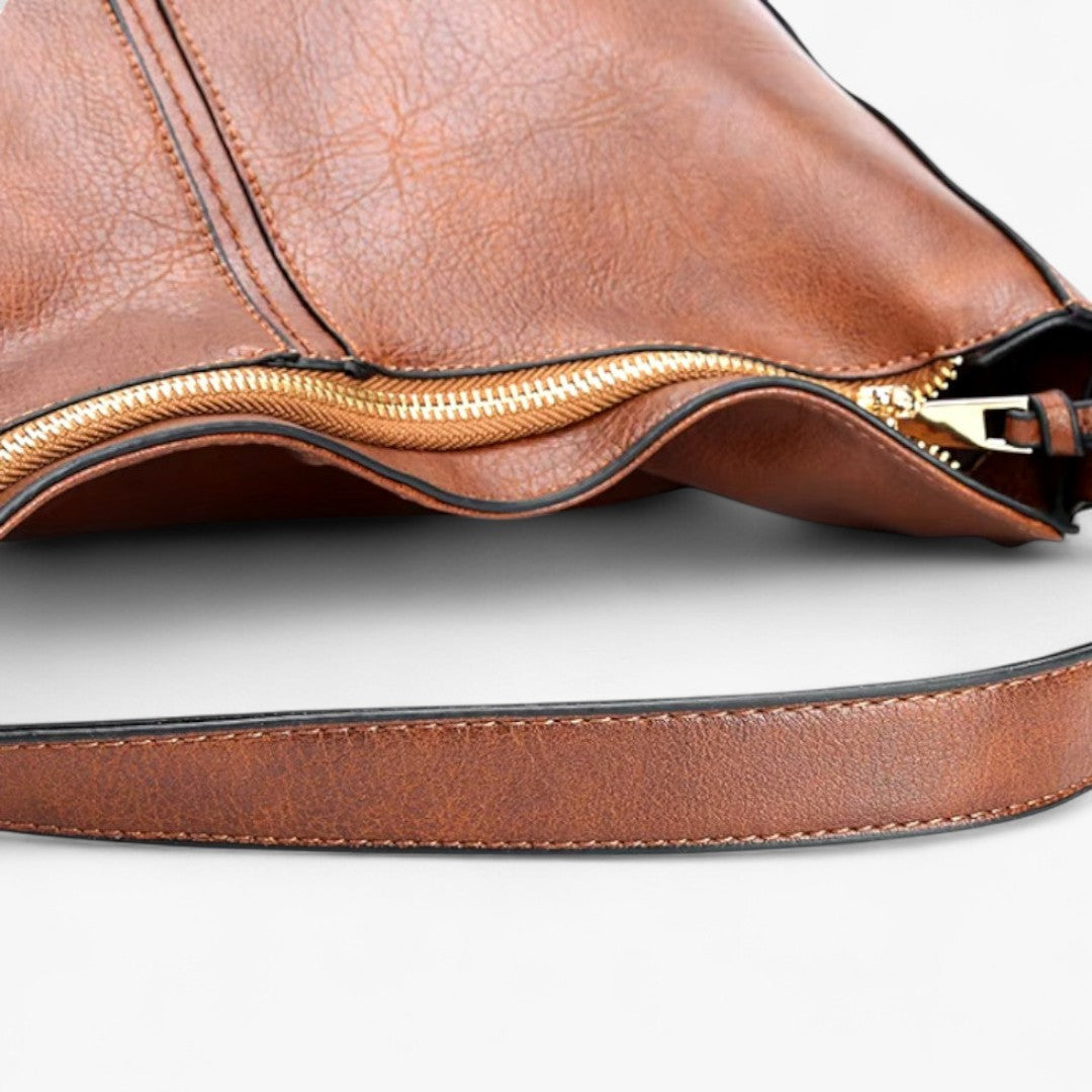 Miles & Luna Leather Shoulder Bag Spacious Handbag Vintage Style for Women