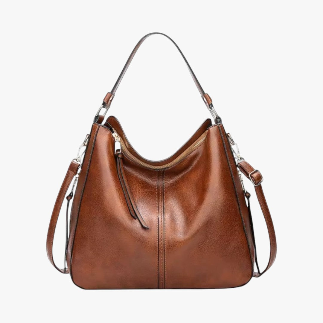 Miles & Luna Leather Shoulder Bag Spacious Handbag Vintage Style for Women