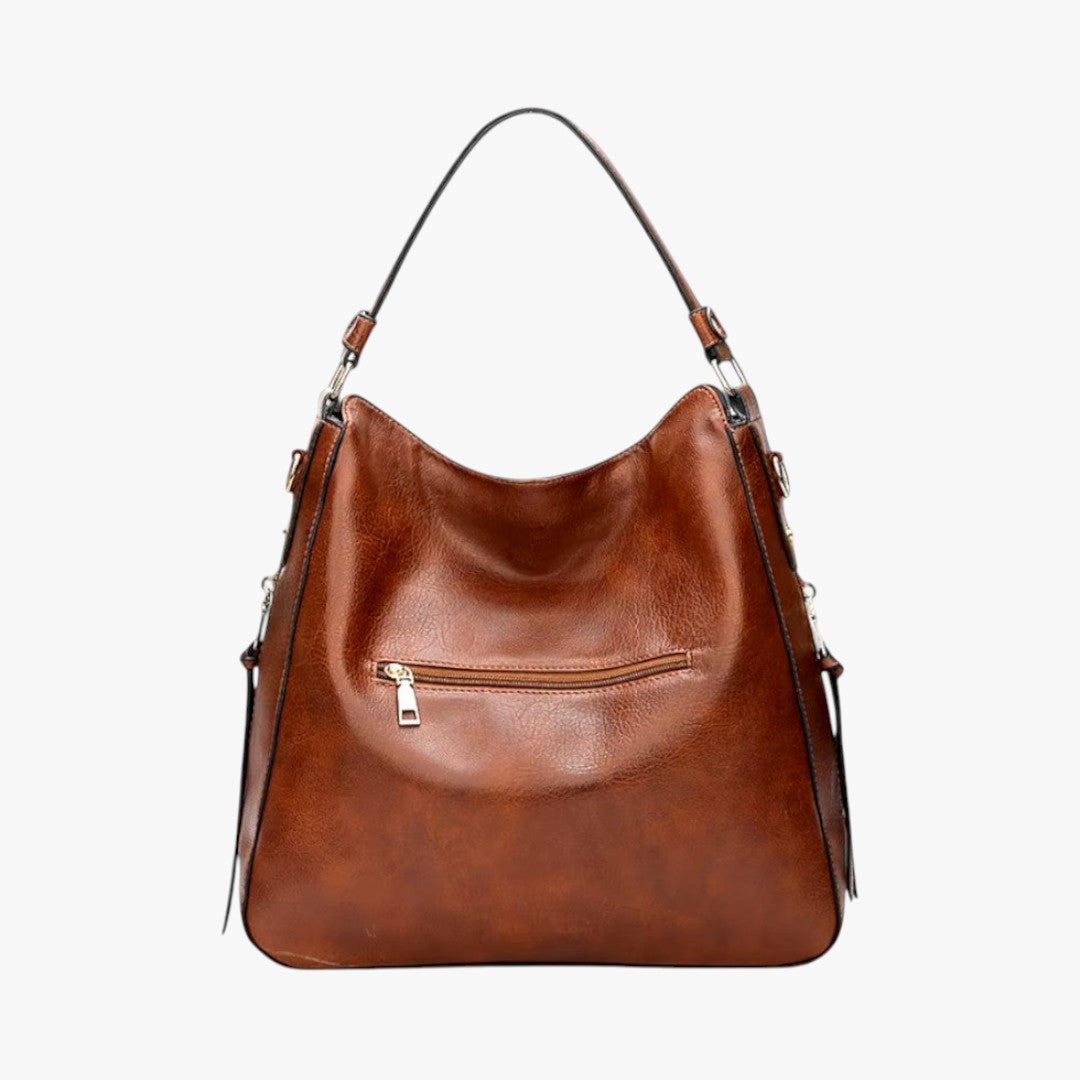 Miles & Luna Leather Shoulder Bag Spacious Handbag Vintage Style for Women