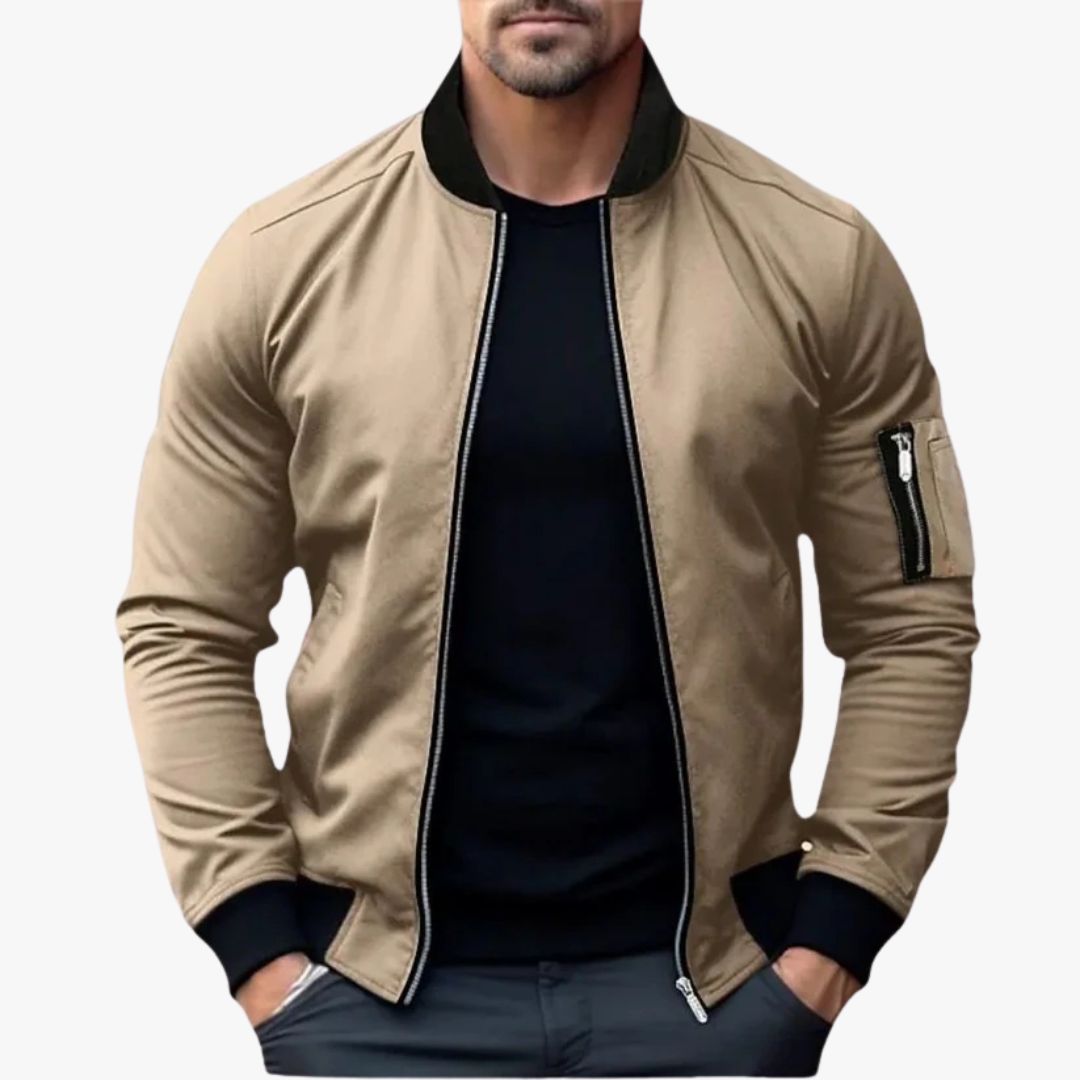 Miles & Luna Lightweight Breathable All-Season Bomber Jacket for Men