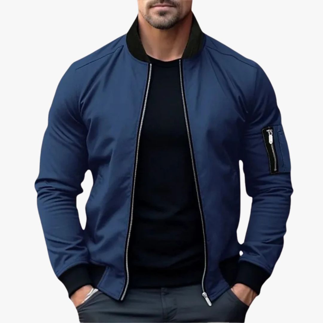 Miles & Luna Lightweight Breathable All-Season Bomber Jacket for Men
