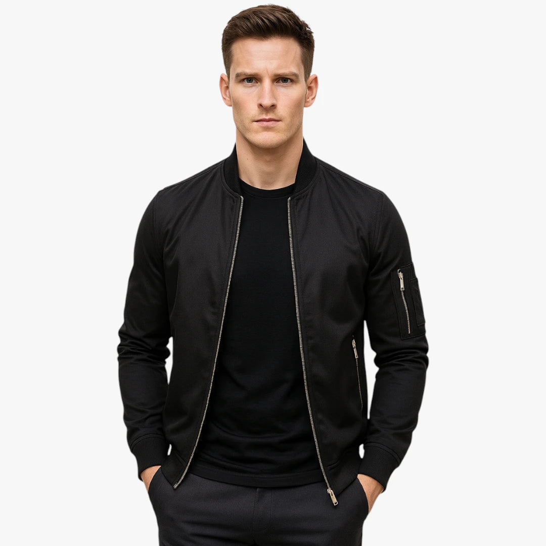 Miles & Luna Lightweight Breathable All-Season Bomber Jacket for Men