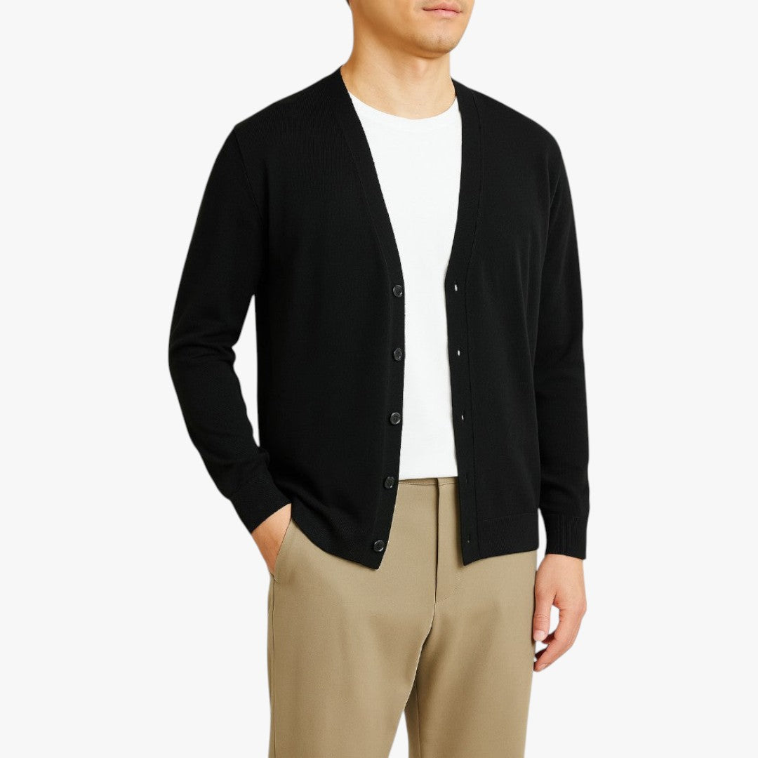 Miles & Luna Lightweight Knitted Cardigan With Buttons for Men