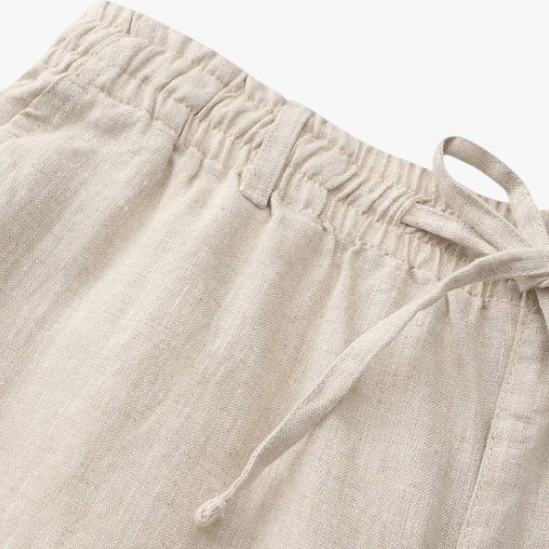 Miles & Luna Linen Drawstring Shorts Lightweight Summer Fit for Men
