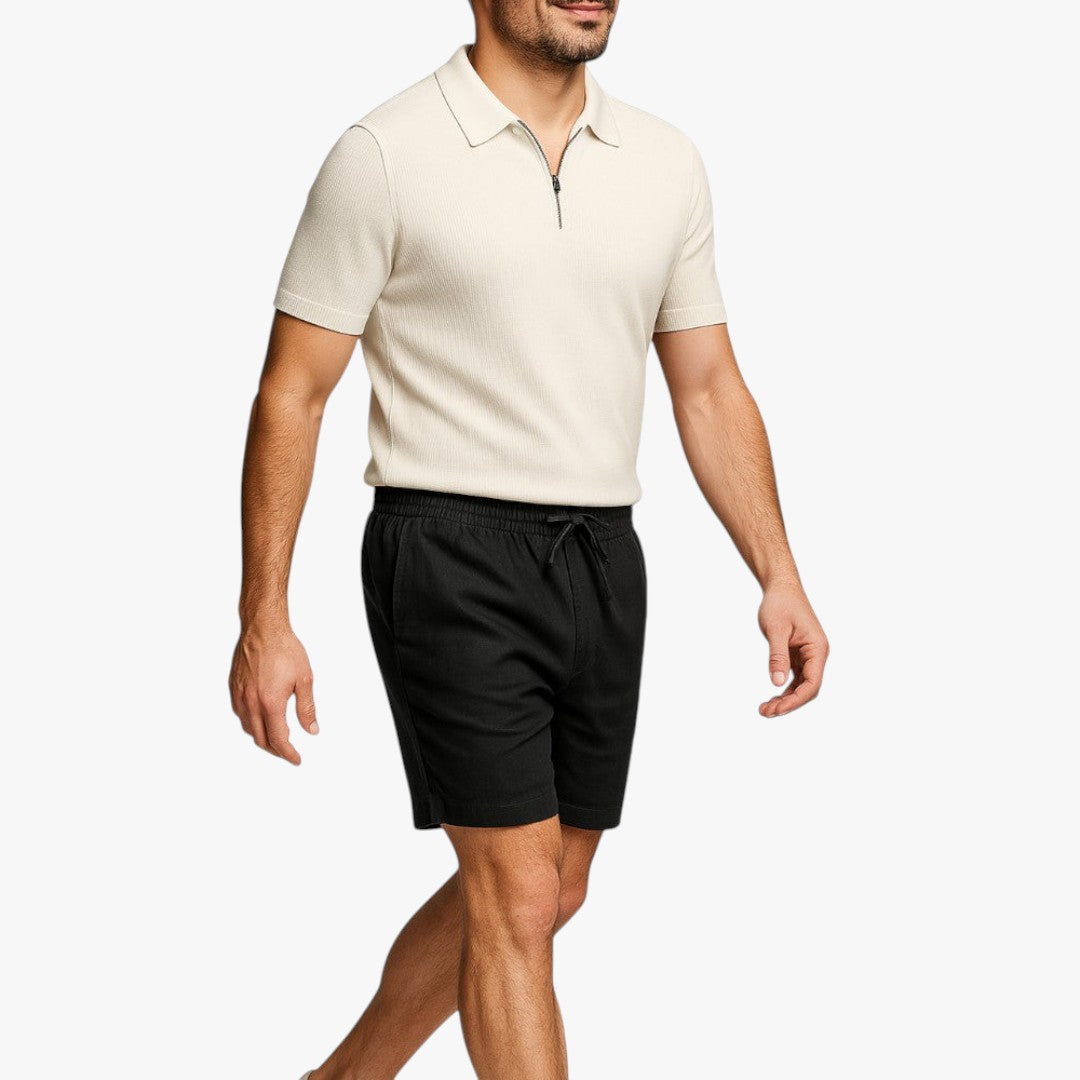 Miles & Luna Linen Drawstring Shorts Lightweight Summer Fit for Men