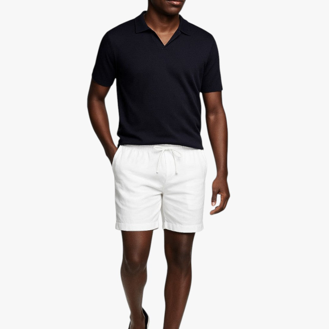 Miles & Luna Linen Drawstring Shorts Lightweight Summer Fit for Men