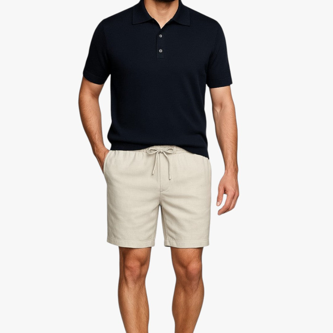 Miles & Luna Linen Drawstring Shorts Lightweight Summer Fit for Men