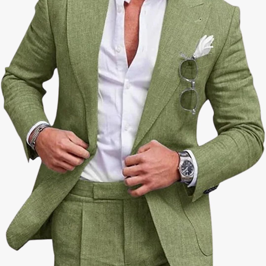 Miles & Luna Linen Suit 2-Piece Set for Men