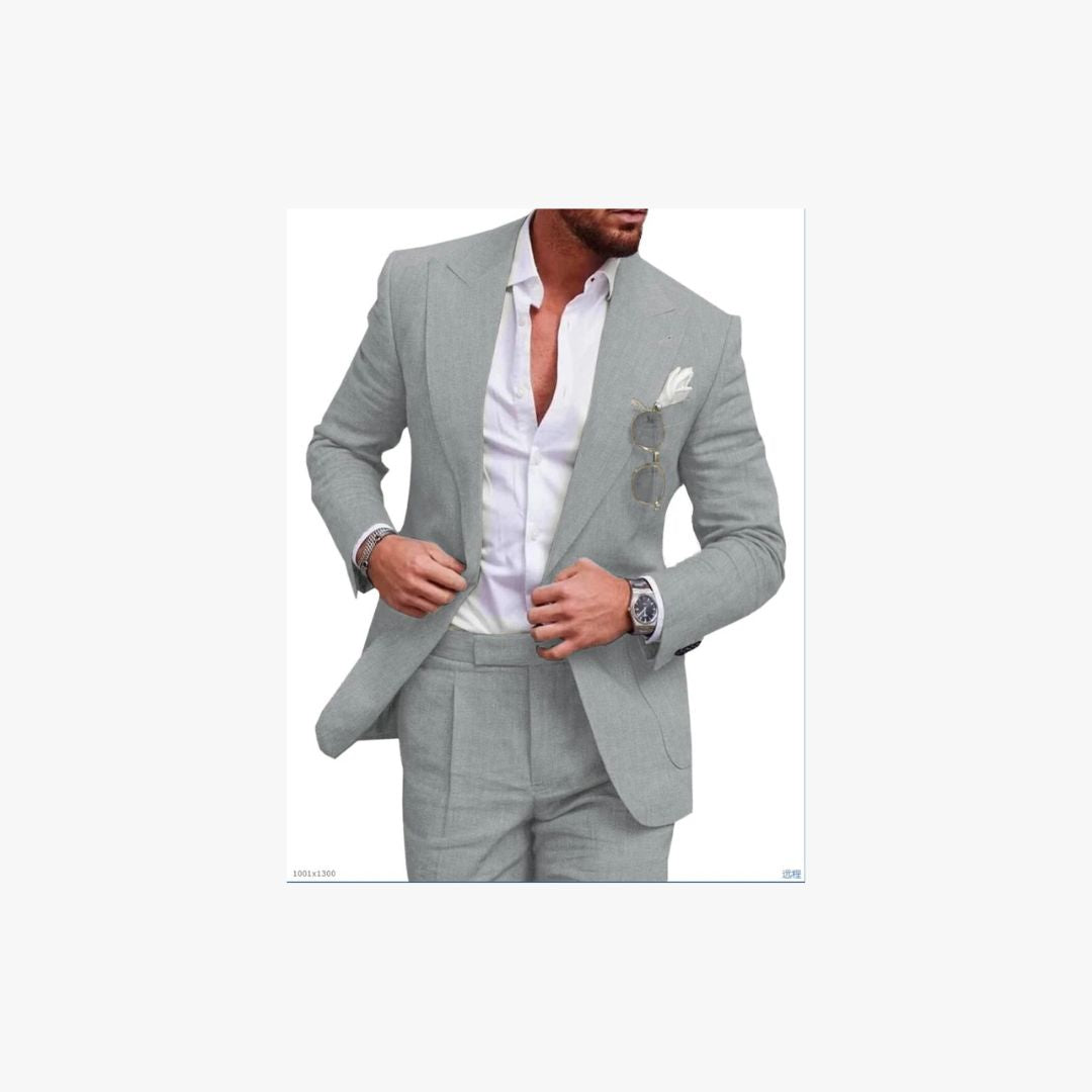 Miles & Luna Linen Suit 2-Piece Set for Men