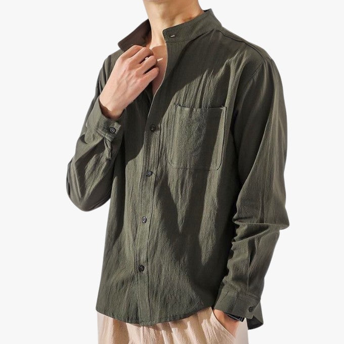 Miles & Luna Linnen Button-Up Shirt for Men