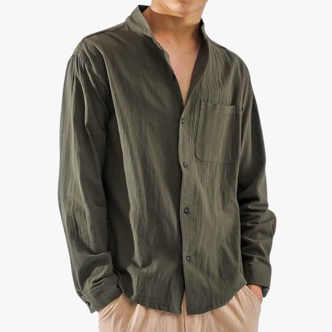 Miles & Luna Linnen Button-Up Shirt for Men