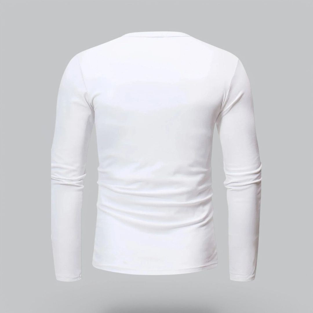 Miles & Luna | Long Sleeve Henley Smart Shirt - Spring Casual Cotton Tee for Men
