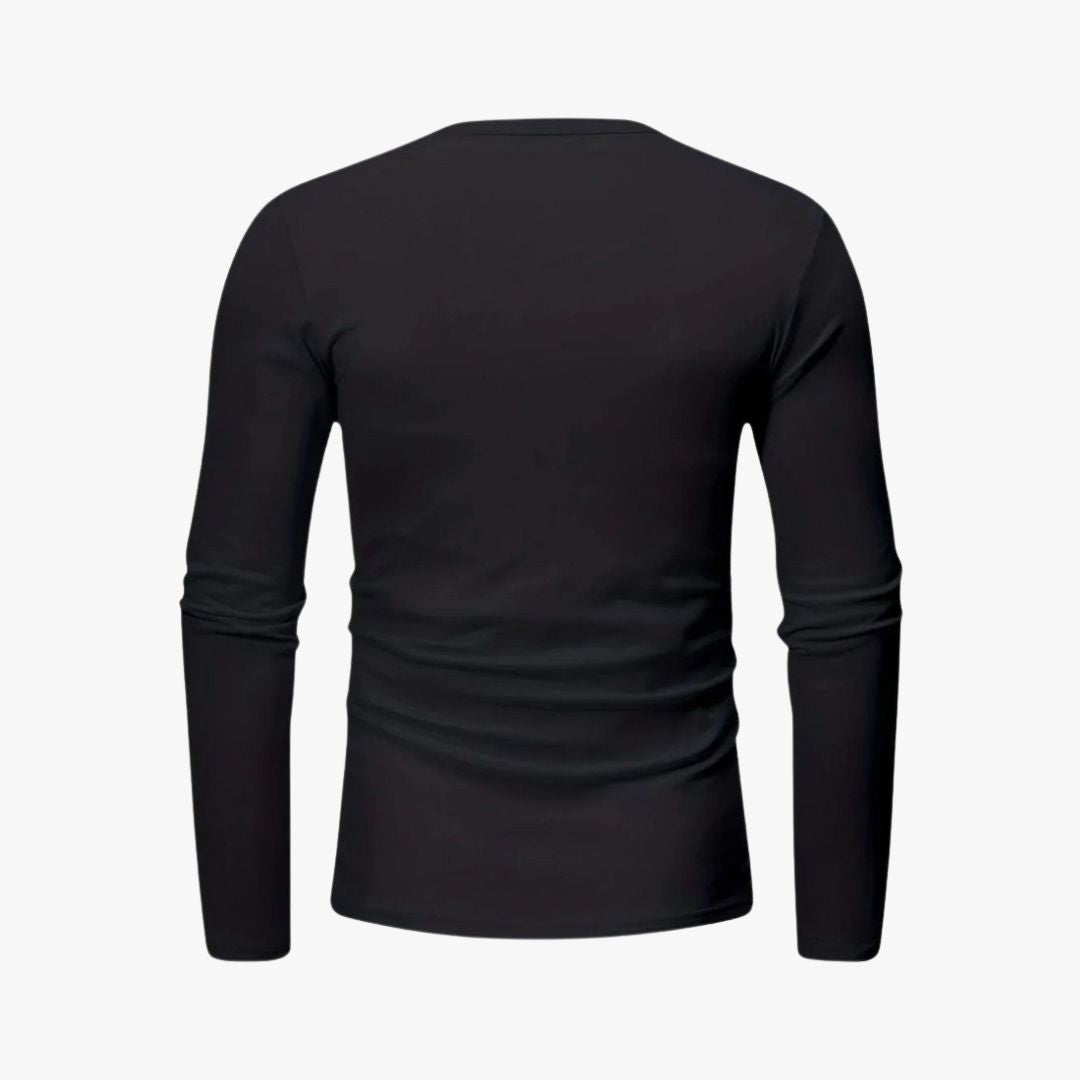 Miles & Luna | Long Sleeve Henley Smart Shirt - Spring Casual Cotton Tee for Men