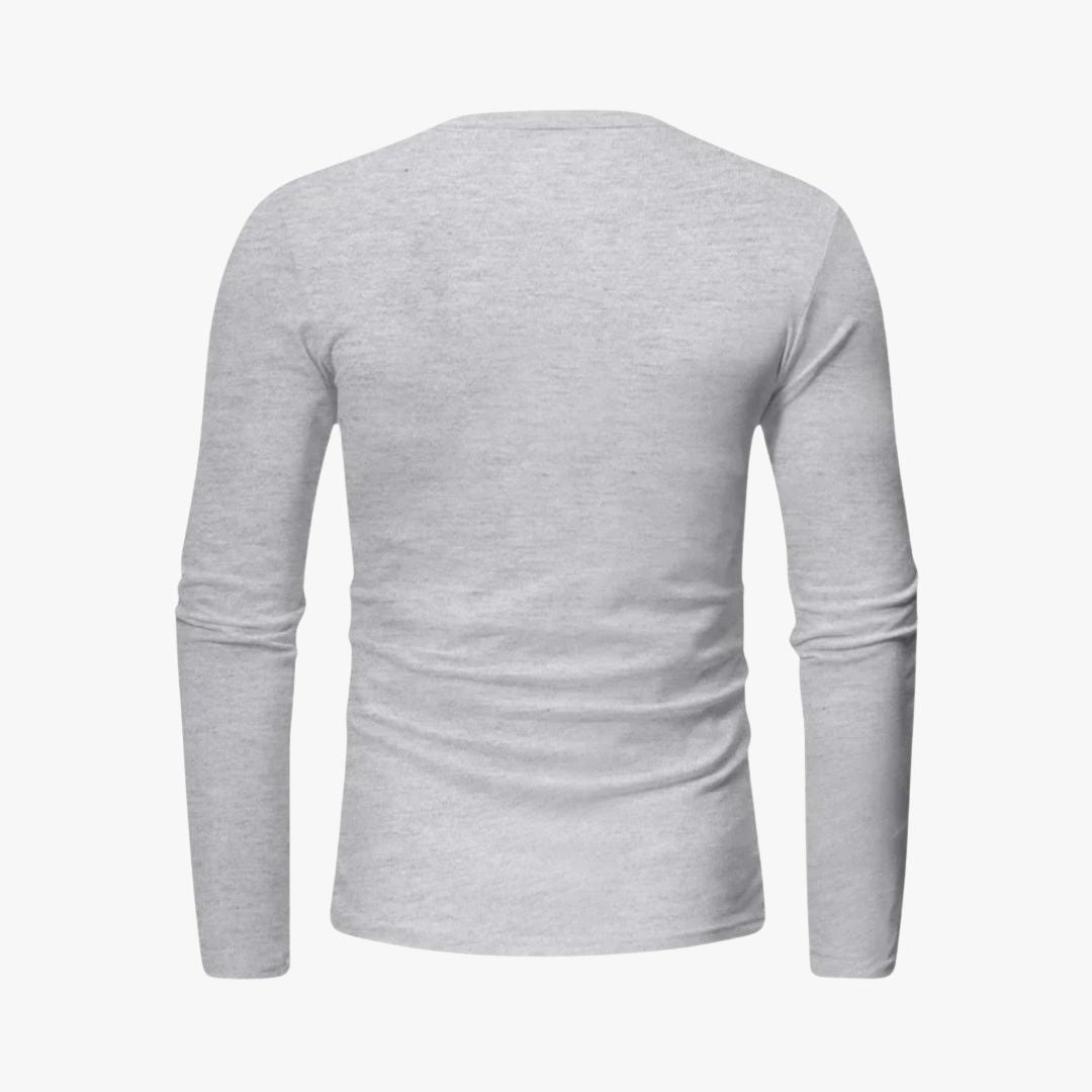 Miles & Luna | Long Sleeve Henley Smart Shirt - Spring Casual Cotton Tee for Men
