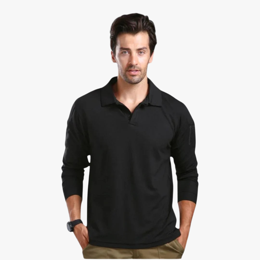 Miles & Luna | Long Sleeve Polo Shirt - Breathable Lightweight Jumper