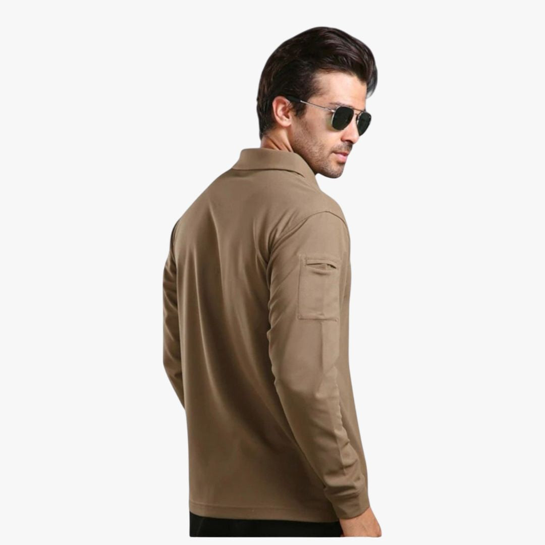 Miles & Luna | Long Sleeve Polo Shirt - Breathable Lightweight Jumper