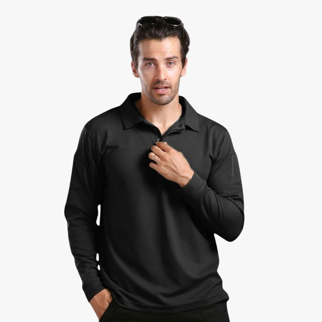 Miles & Luna | Long Sleeve Polo Shirt - Breathable Lightweight Jumper