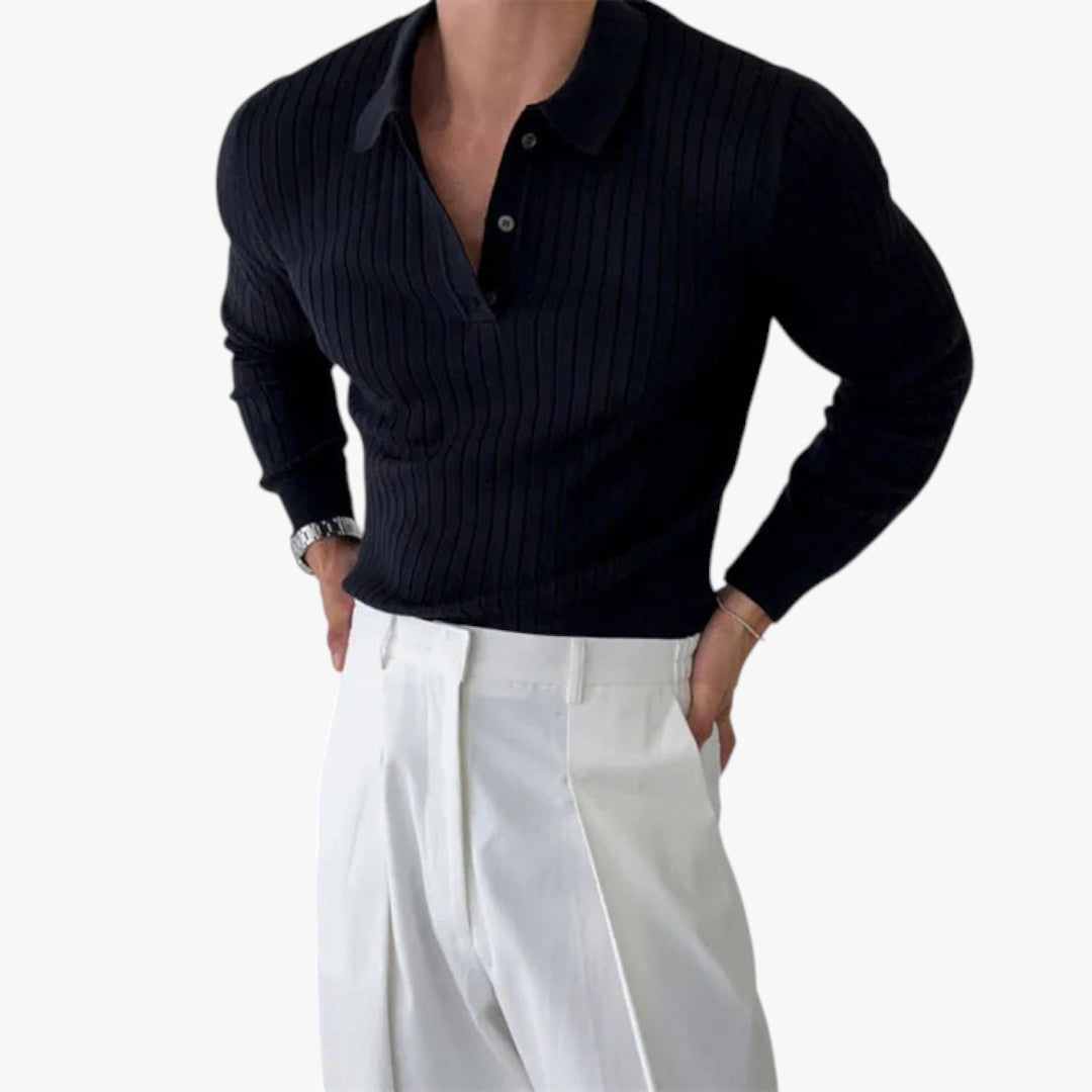 Miles & Luna Long Sleeve Polo Shirt for Men