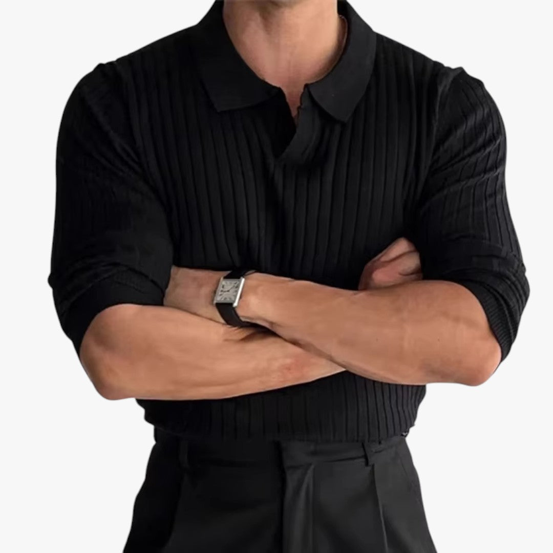 Miles & Luna Long Sleeve Polo Shirt for Men