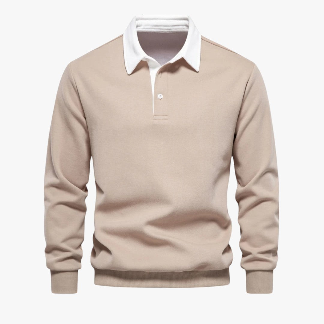 Miles & Luna Long-Sleeve Polo Sweater Casual Wear for Men