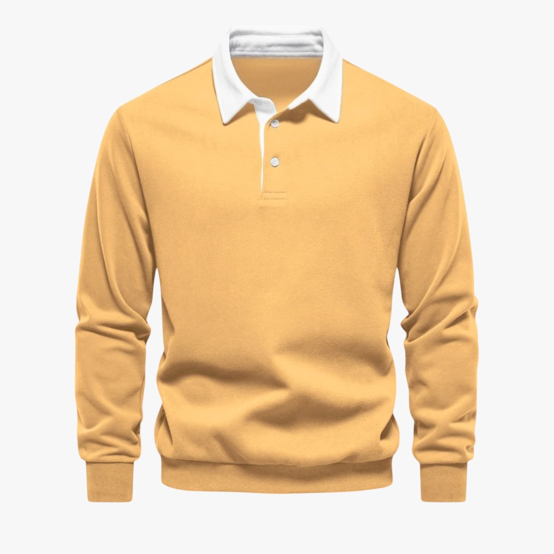 Miles & Luna Long-Sleeve Polo Sweater Casual Wear for Men