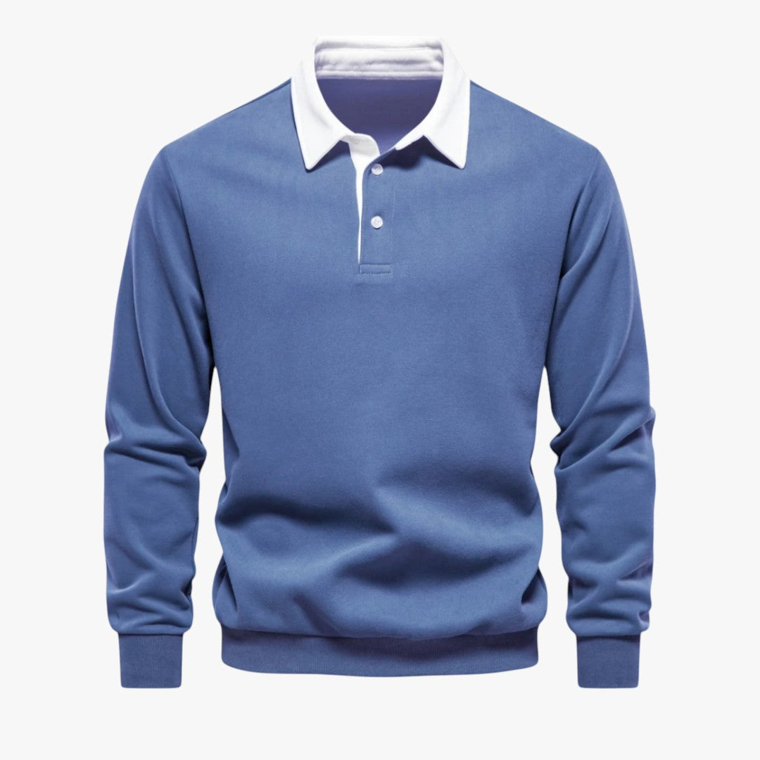 Miles & Luna Long-Sleeve Polo Sweater Casual Wear for Men
