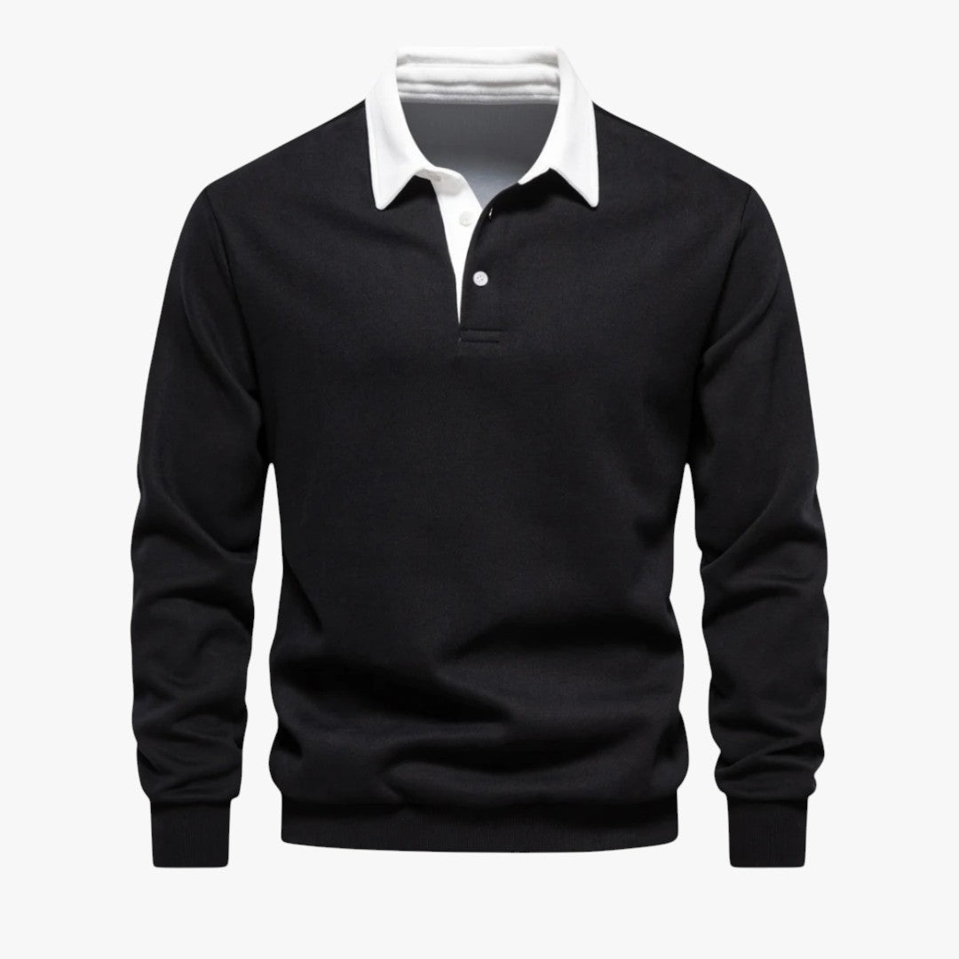 Miles & Luna Long-Sleeve Polo Sweater Casual Wear for Men